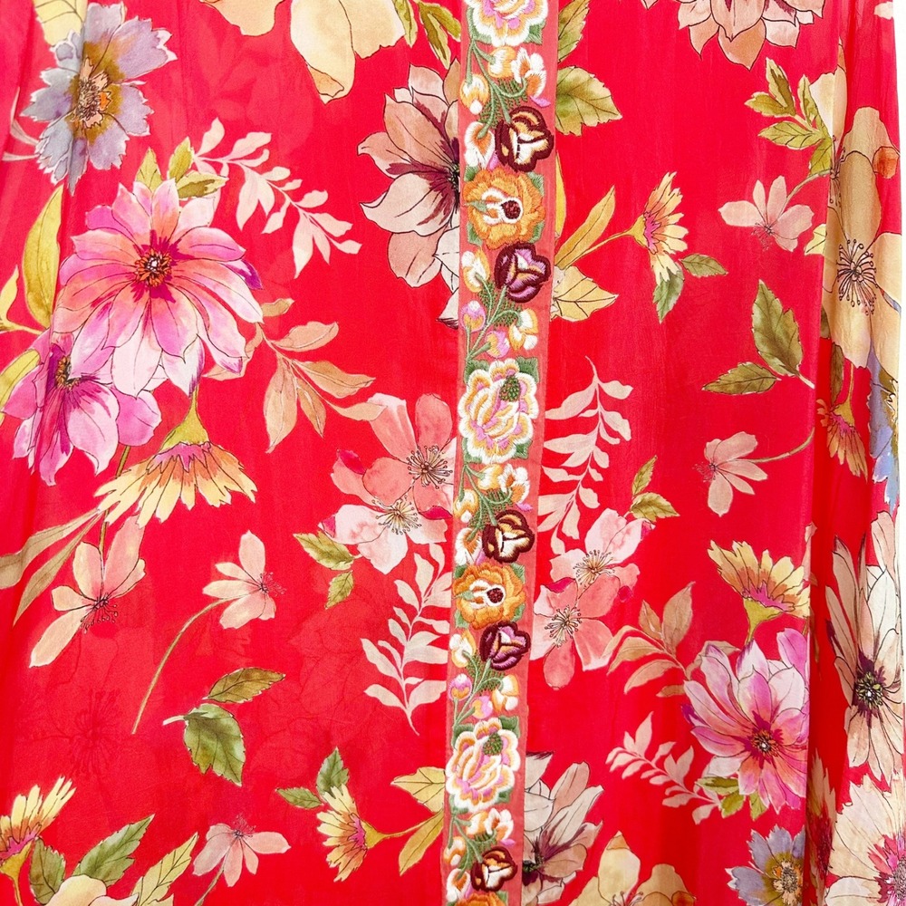 Johnny Was Red Floral Sleeveless Dress 
Size XL - Picture 4 of 9